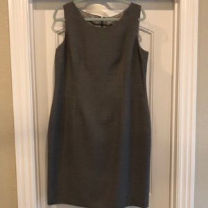 Kasper Grey Lined Sheath Suit Dress Size 14 (fits 12)
